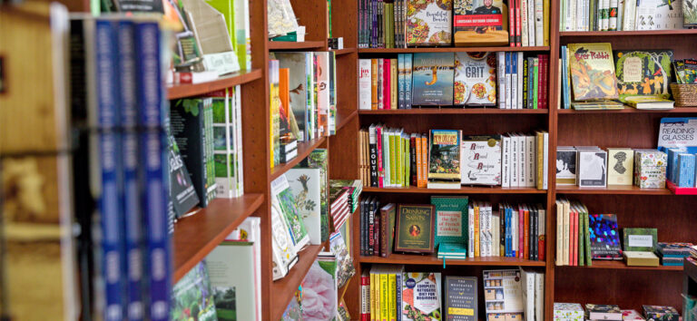 Bookshelves with books at The Conundrum Books & Puzzles