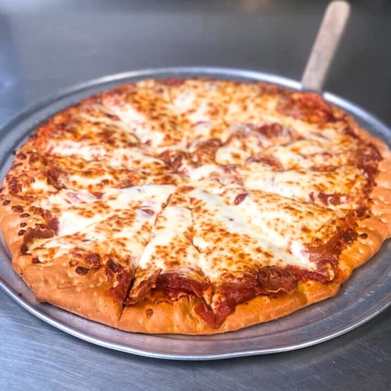 A cheese pizza from Sonny's Pizza