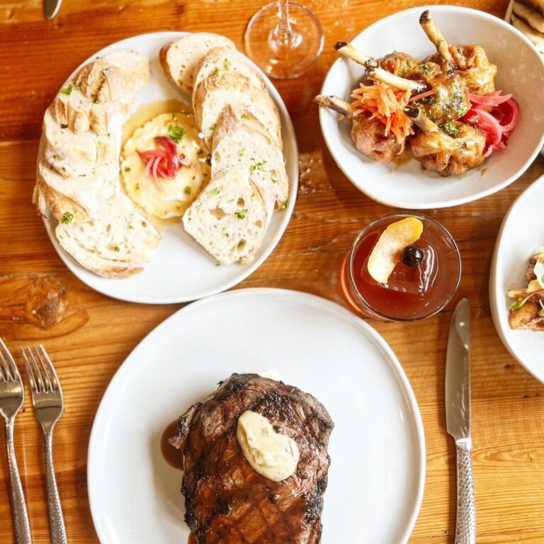 A display of a spread at Restaurant 1796