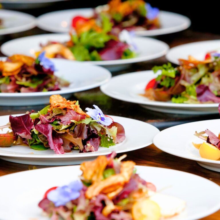 Plates with food from The Francis Southern Table