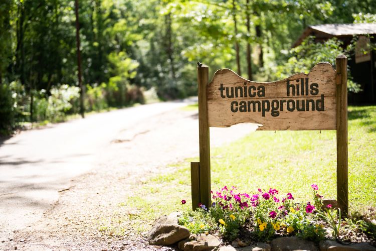 Signage for Tunica Hills Campground