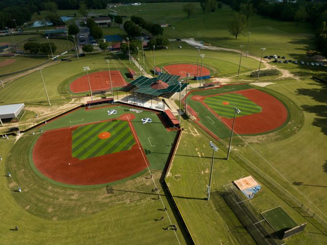 Aerial view of West Feliciana Parish Sports Park