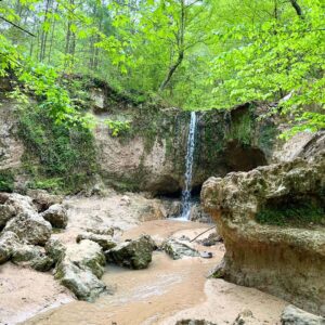 A waterfall in the Clark Creek Natural Area.