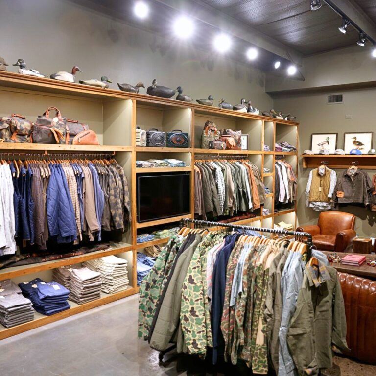 Men's clothing on display at the Deyo Supply Company