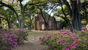 Exterior of a brick church