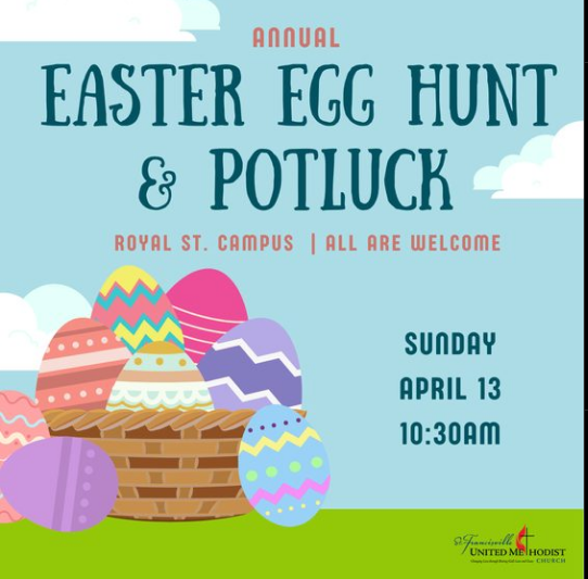 Easter Egg Hunt & Potluck at the United Methodist Church