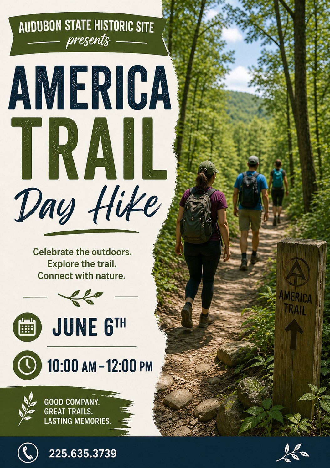 America Trail Day Hike at Audubon State Historic Site